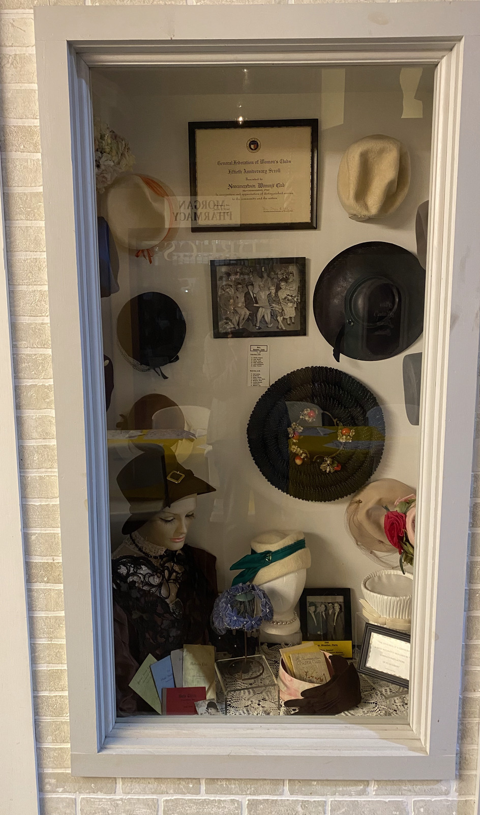 Women's Club millinery and apparel display