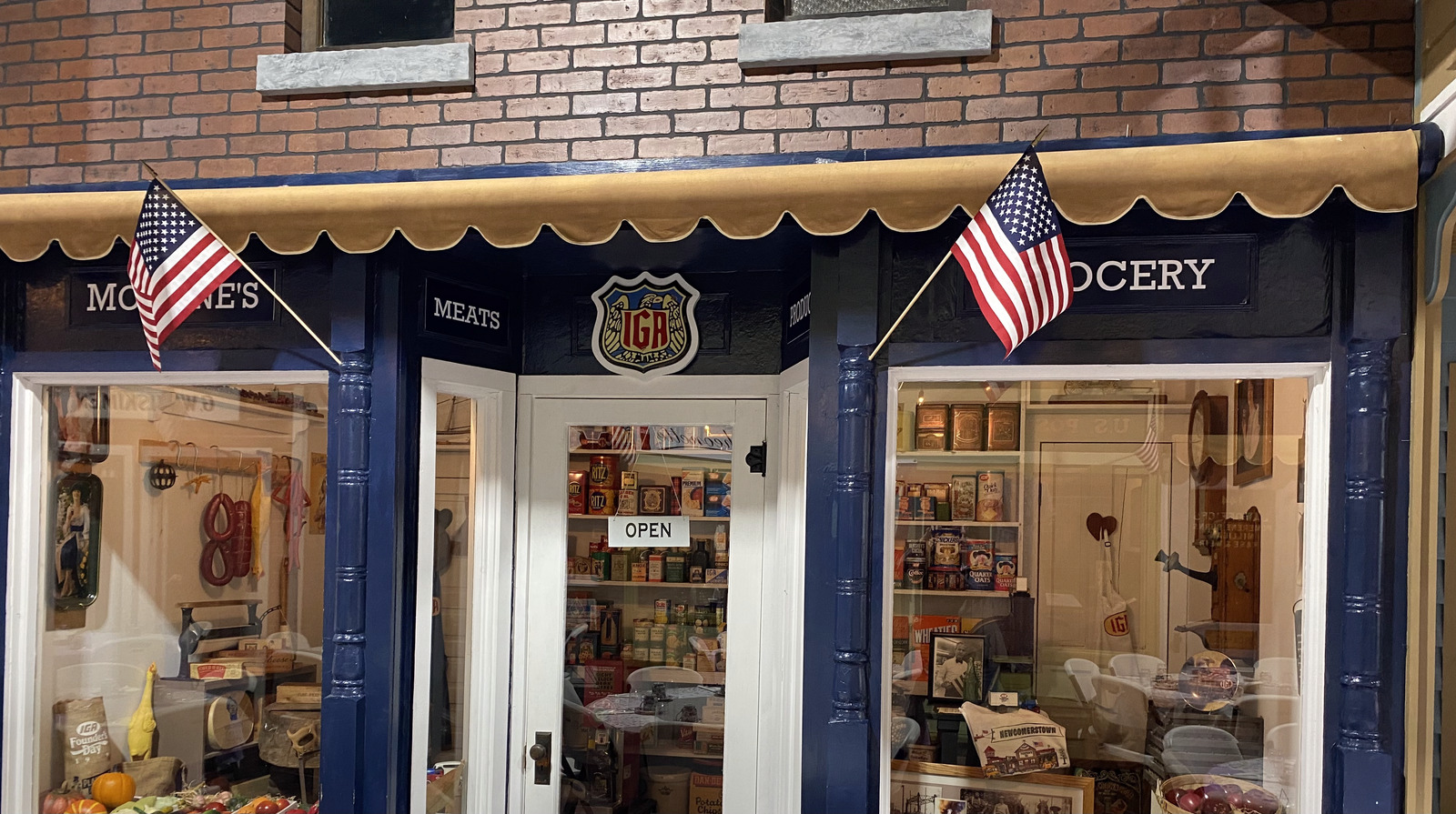 Moore's Grocery storefront inside the Olde Main Street Museum