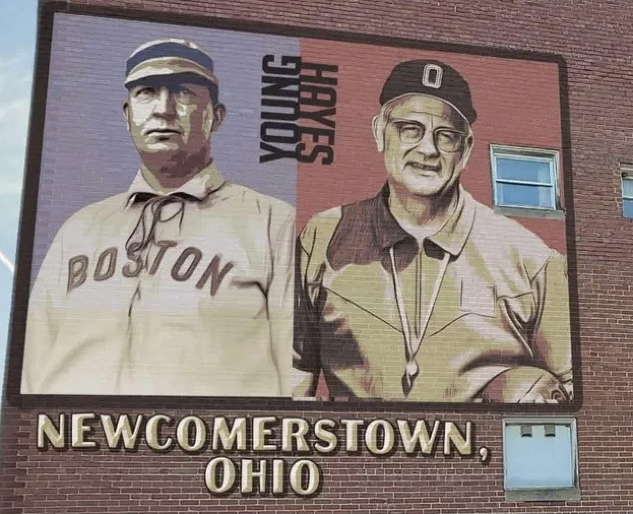 Young and Hayes mural in Newcomerstown