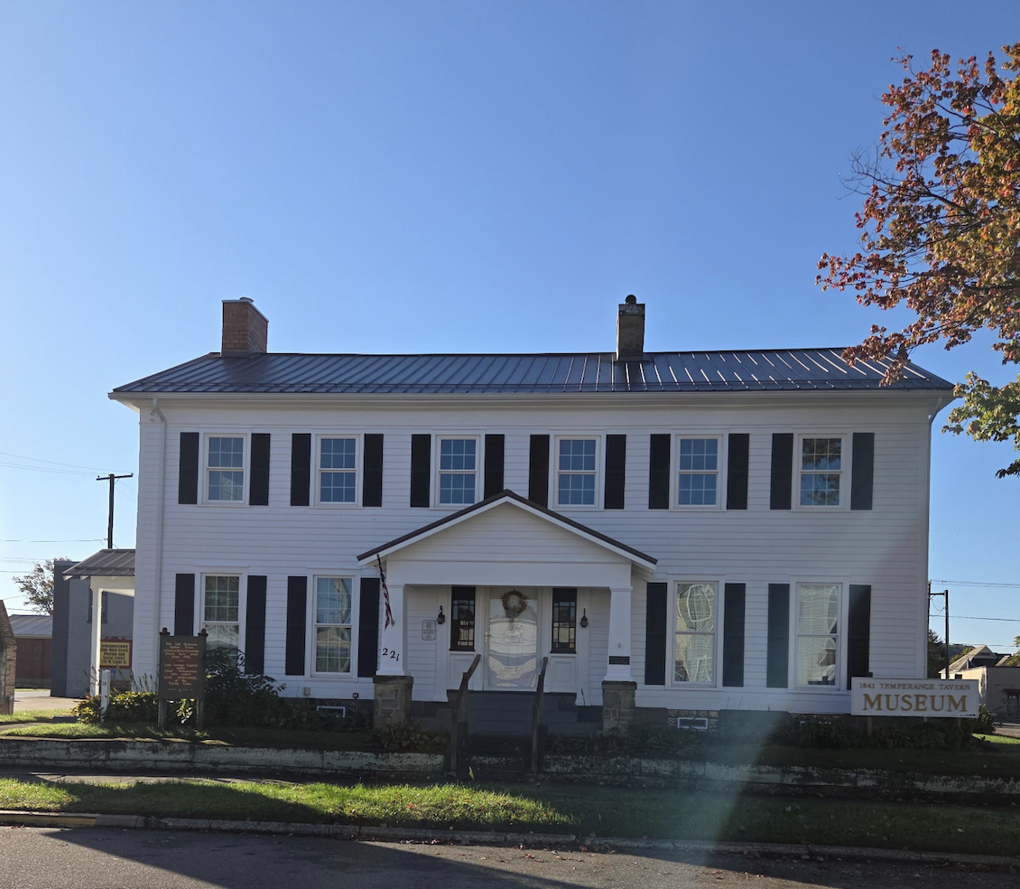 The 1841 Temperance Tavern Museum on a sunny day